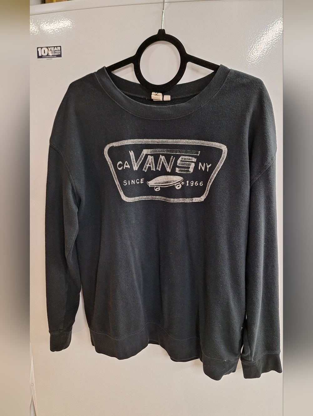 Vans Black Crewneck Sweatshirt with White Skate Emblem